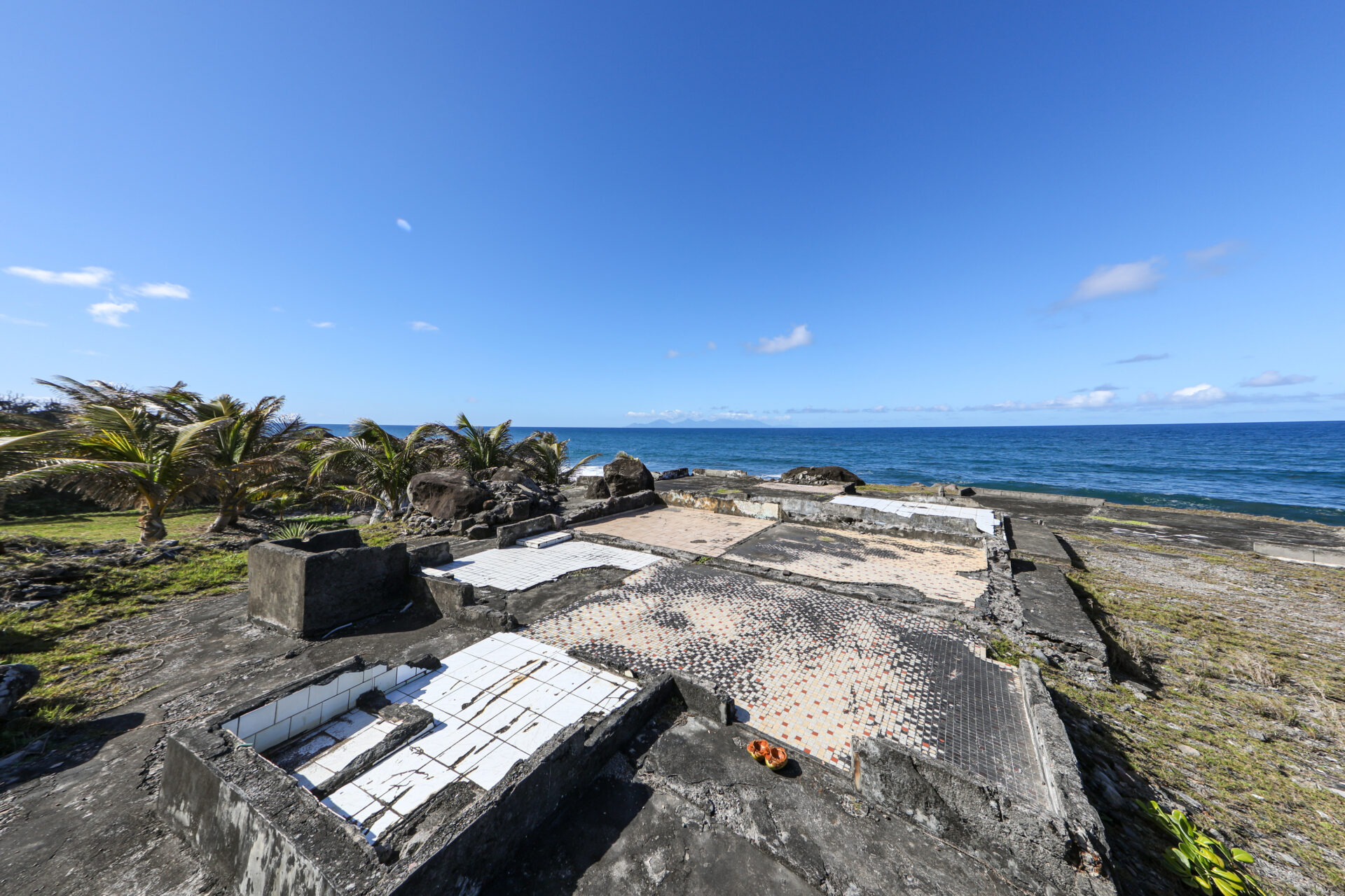 Ruins on Nord-Plage beach – Macouba, Martinique, French Antilles Ruins on Nord-Plage beach - Macouba, Martinique, French Antilles